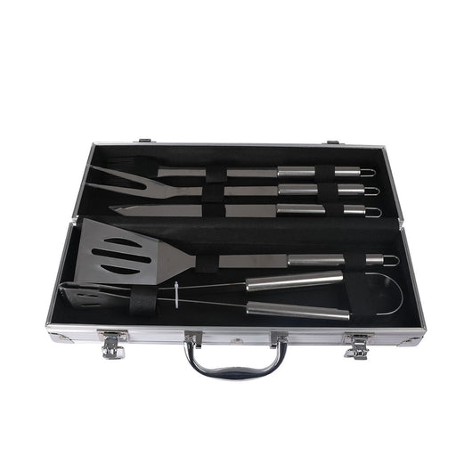 Moyasu 5Pcs BBQ Tool Set Stainless Steel Outdoor Barbecue Aluminium Grill Cook