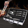 Moyasu 5Pcs BBQ Tool Set Stainless Steel Outdoor Barbecue Aluminium Grill Cook