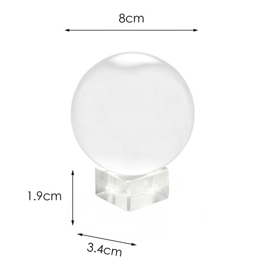 Clear Glass Healing Crystal Ball Sphere Photography Props Lens ball Decor Gifts