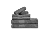 Amelia 500GSM 100% Cotton Towel Set -Single Ply carded 6 Pieces -Dark Grey